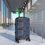 Patchwork Denim Print Hard-Shell Luggage