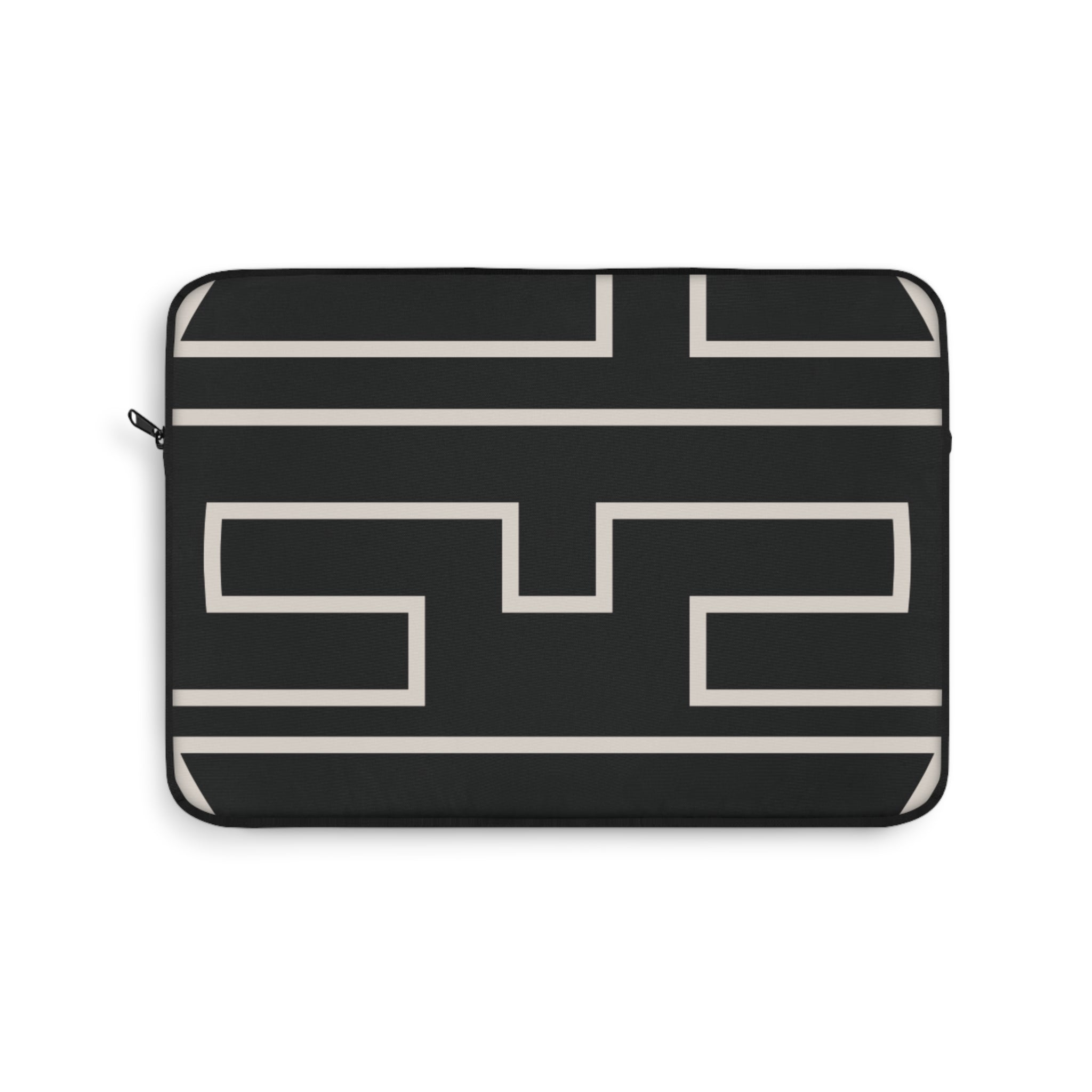 Black & Ivory Personalized Slim Padded Laptop Sleeve
