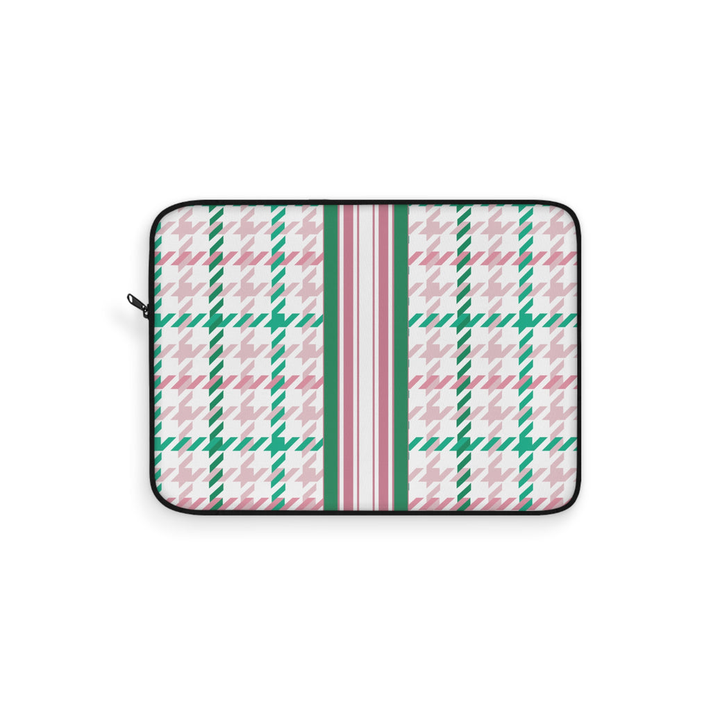 Houndstooth & Stripes Slim Protective Laptop Sleeve — Available in 12", 13", 15"