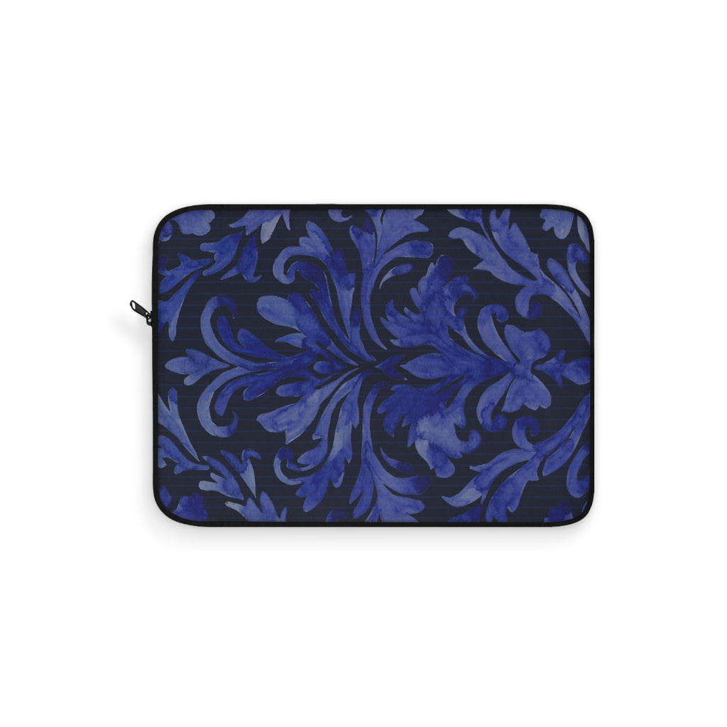 Blue Damask Slim Protective Laptop Sleeve —  Available in 12", 13", 15"
