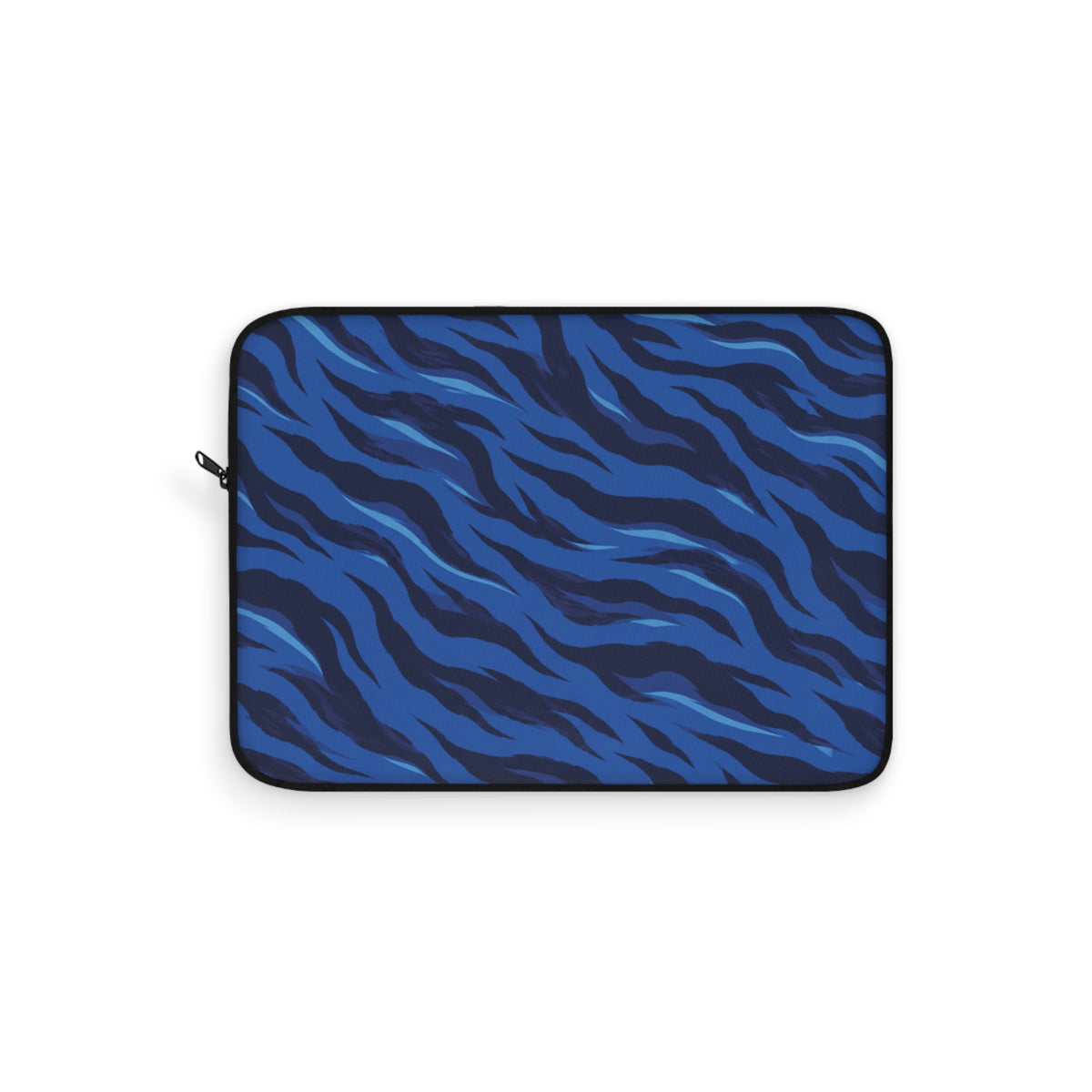 Blue Tiger Stripe Padded Laptop Sleeve | Navy & Royal Blue Animal Print Computer Case