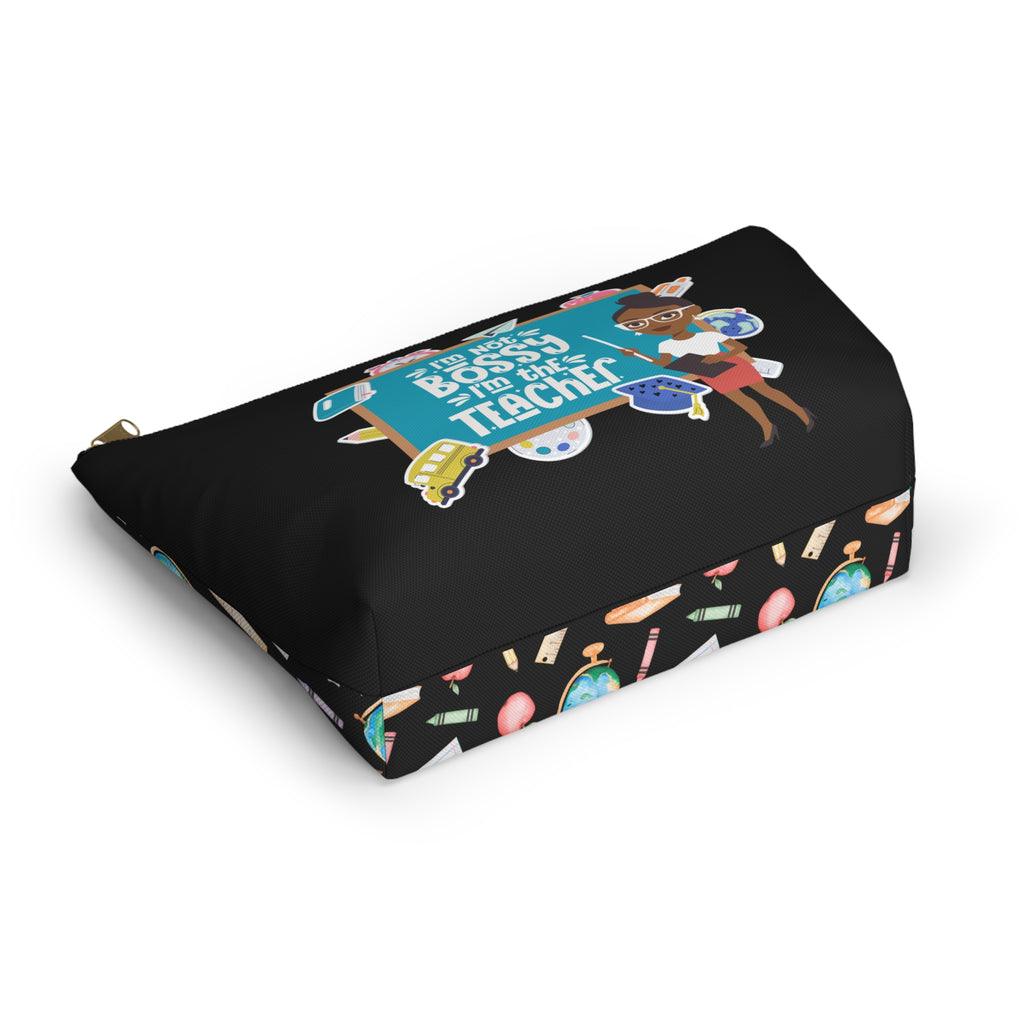 Bossy Teacher T-Bottom Travel Pouch — Chic Multipurpose Organizer for Toiletries, Makeup & On-the-Go Essentials