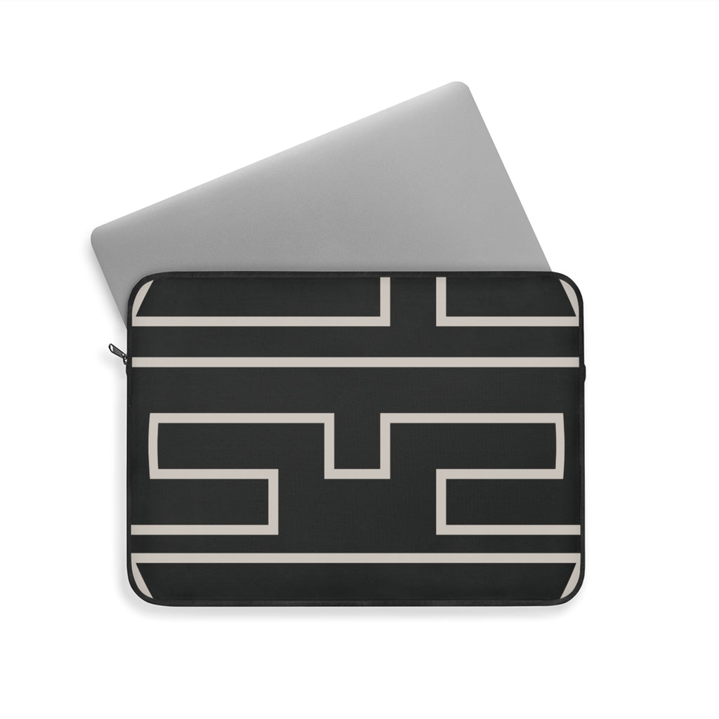 Black & Ivory Personalized Slim Padded Laptop Sleeve