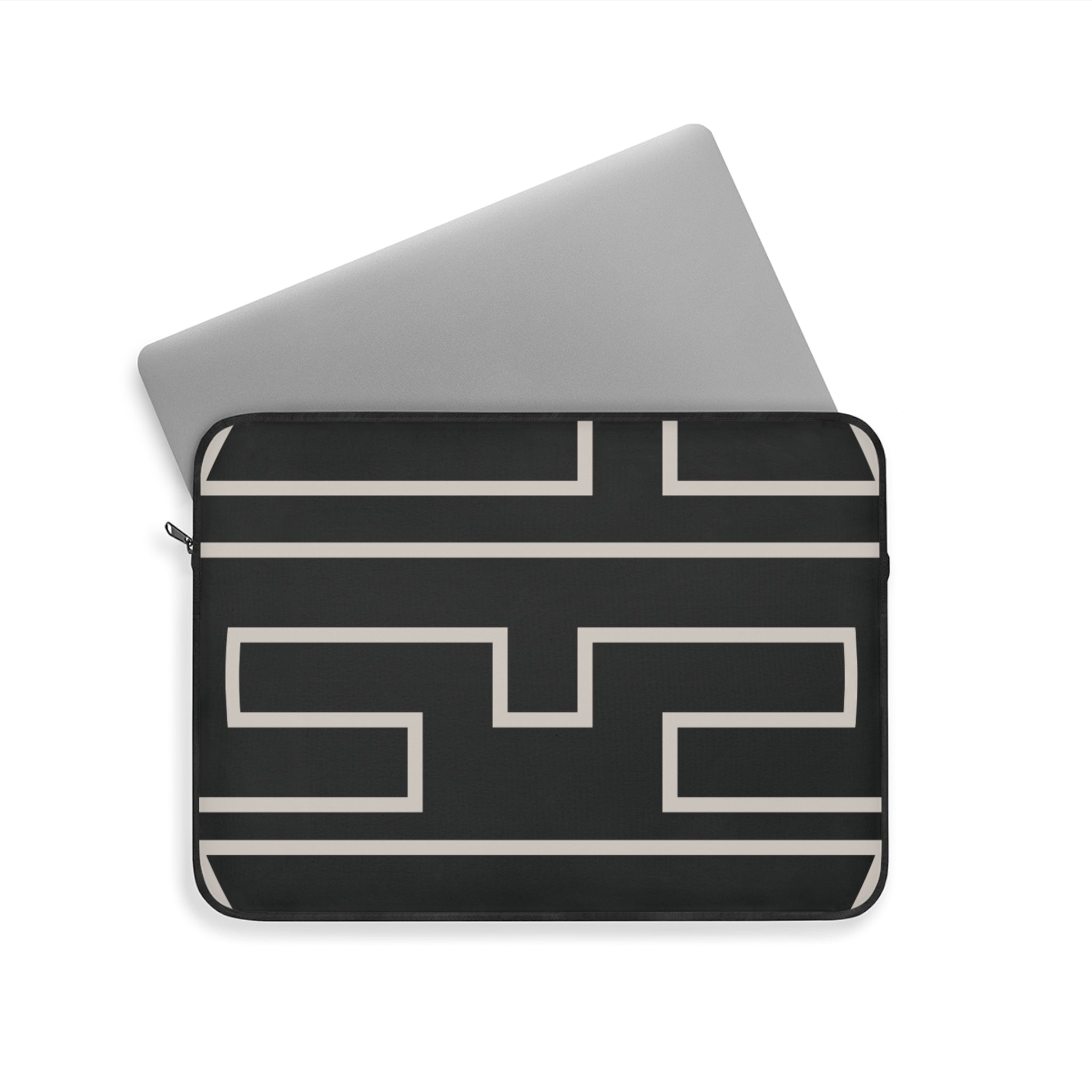 Black & Ivory Personalized Slim Padded Laptop Sleeve