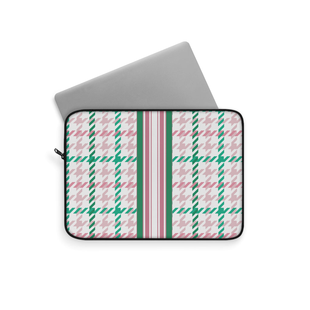 Houndstooth & Stripes Slim Protective Laptop Sleeve — Available in 12", 13", 15"