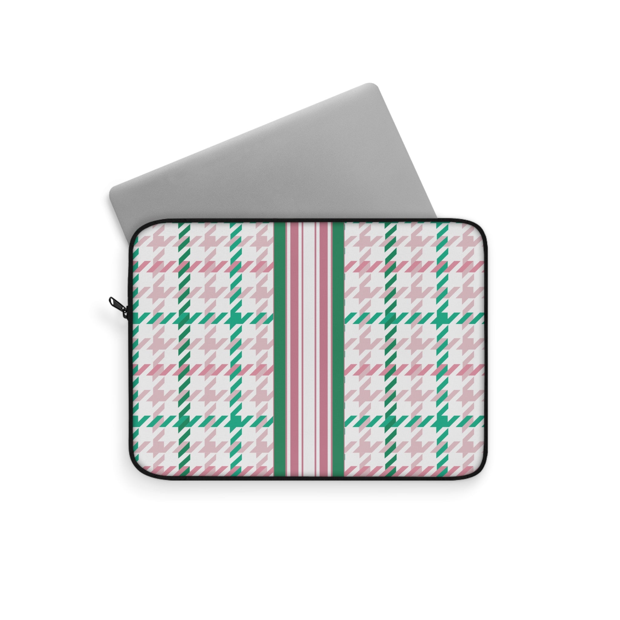Houndstooth & Stripes Slim Protective Laptop Sleeve — Available in 12", 13", 15"