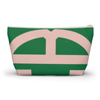 Signia Block Accessory Pouch, Green & Blush Pink