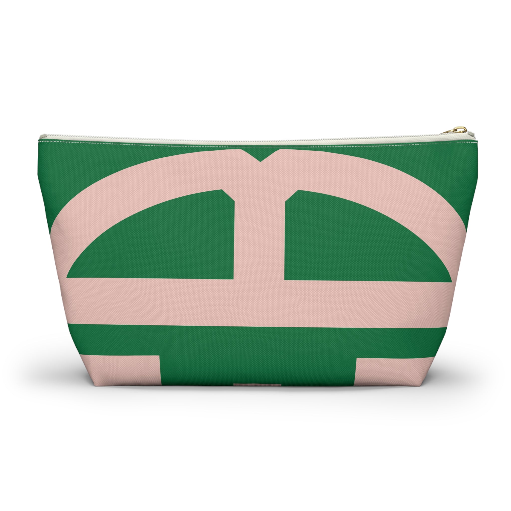 Signia Block Accessory Pouch, Green & Blush Pink