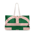 Signia Block Monogram Weekender Beach Bag, Green & Blush Pink