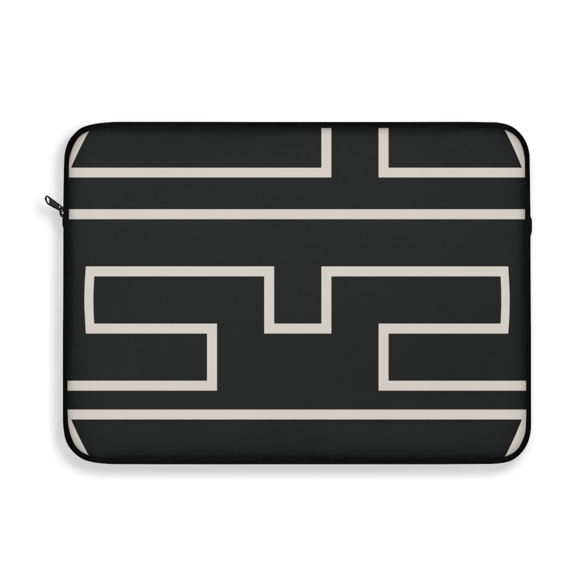 Black & Ivory Personalized Slim Padded Laptop Sleeve