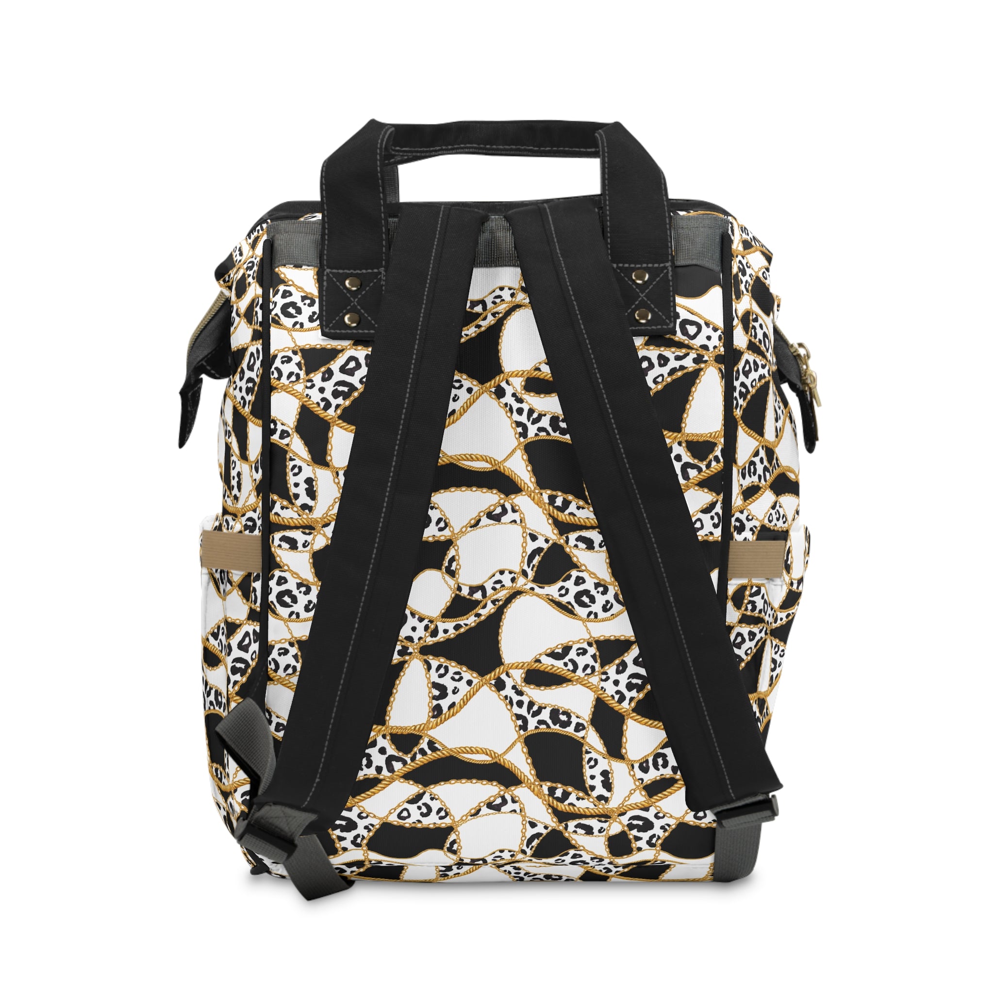 Gilded Safari Commuter Backpack, Ivory/Black/Gold