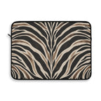 Wild Society Zebra Padded Laptop Sleeve | Neutral Animal Print Computer Case