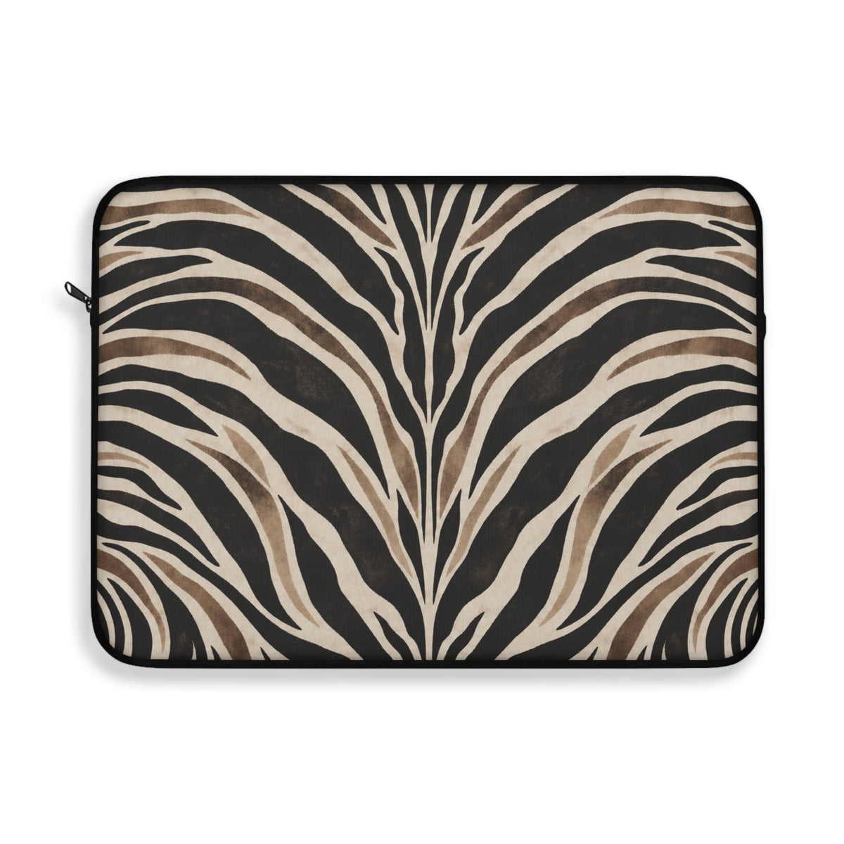 Wild Society Zebra Padded Laptop Sleeve | Neutral Animal Print Computer Case