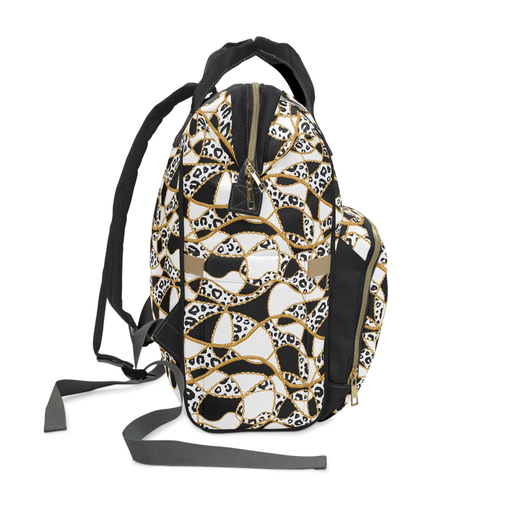 Gilded Safari Commuter Backpack, Ivory/Black/Gold