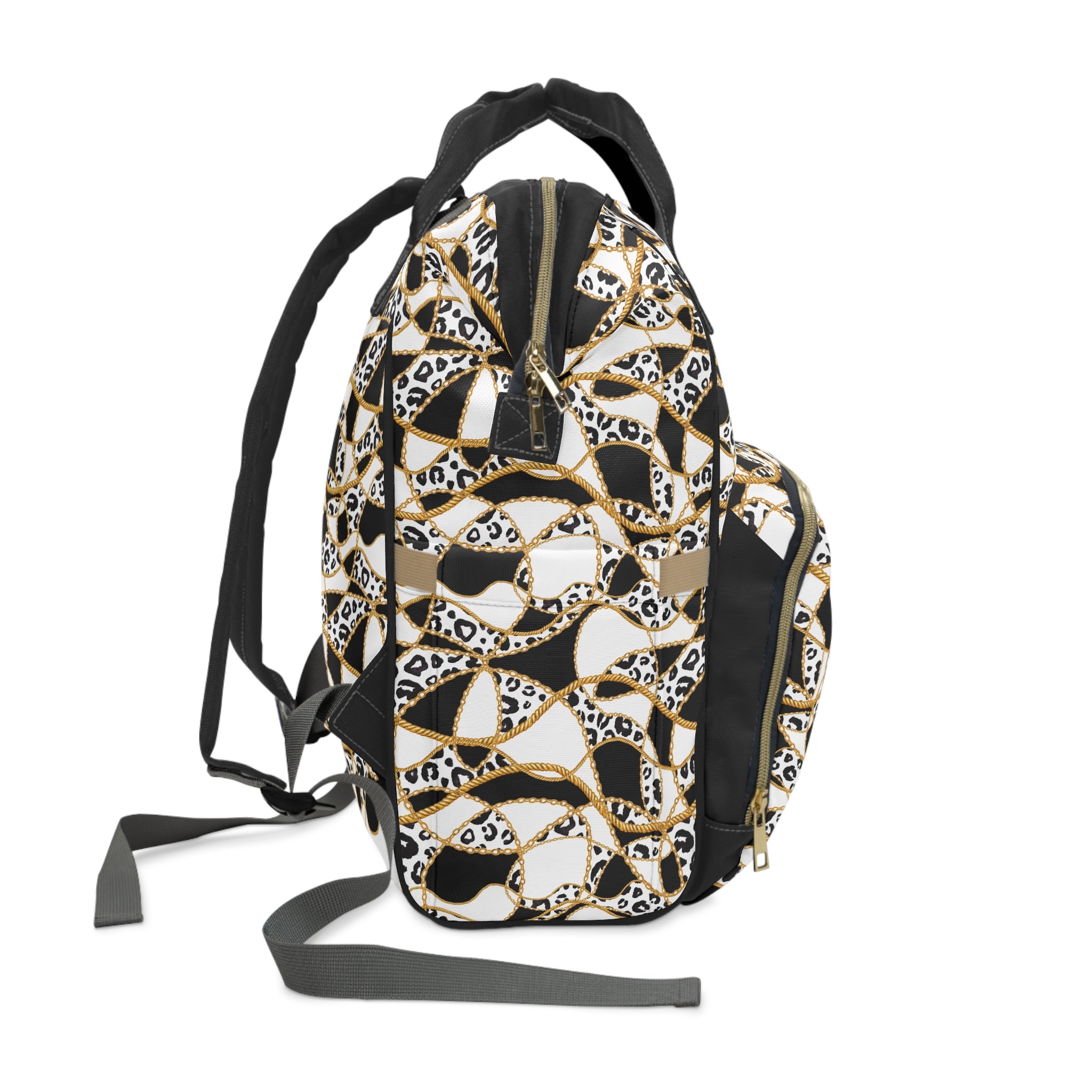 Gilded Safari Commuter Backpack, Ivory/Black/Gold