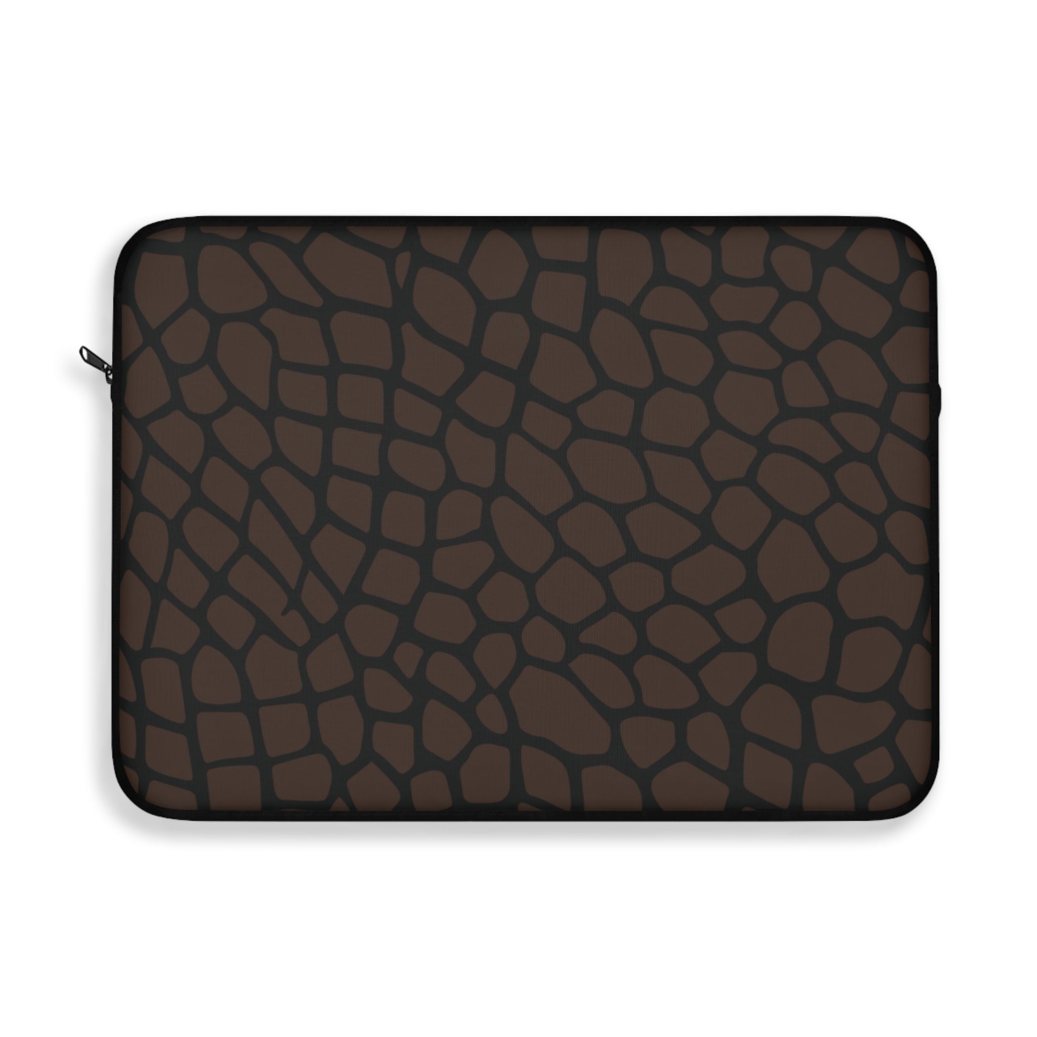 Giraffe Print Laptop Sleeve, Brown/Black