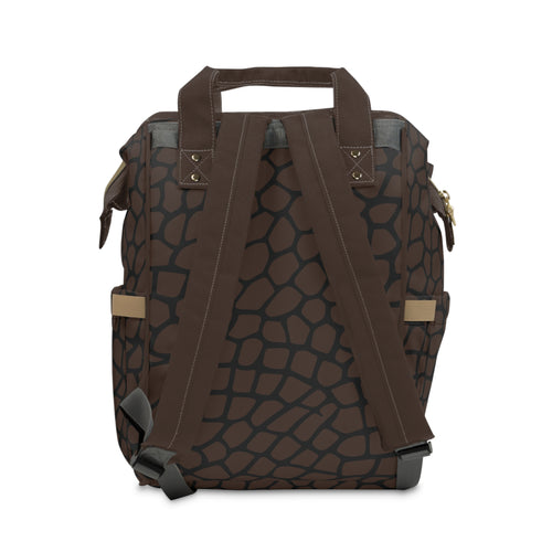 Brown Giraffe Nylon Multifunctional Carry-On Backpack — Lightweight Travel & Everyday Essential
