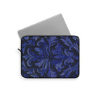 Blue Damask Slim Protective Laptop Sleeve —  Available in 12", 13", 15"