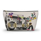 Retro Boombox T-Bottom Travel Pouch — Chic Multipurpose Organizer for Toiletries, Makeup & On-the-Go Essentials