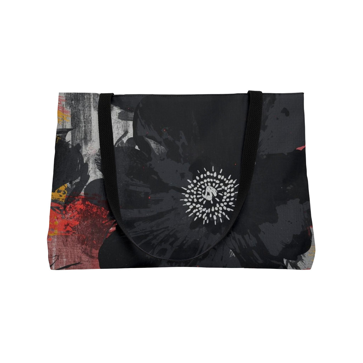 Floral Noir Oversized Carryall Weekender Tote Bag