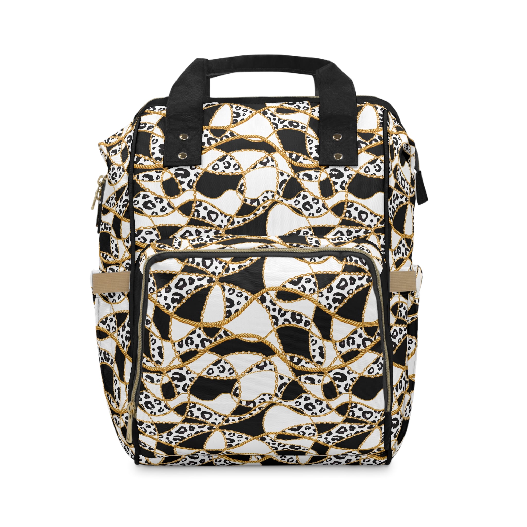 Gilded Safari Commuter Backpack, Ivory/Black/Gold