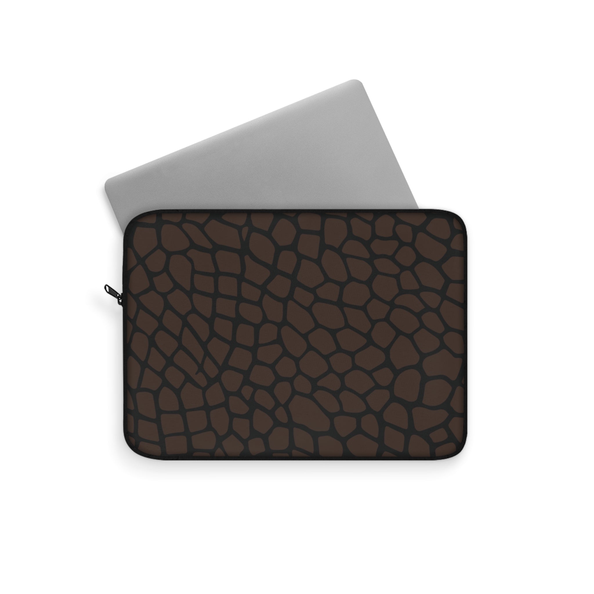 Brown Giraffe Slim Protective Laptop Sleeve —  Available in 12", 13", 15", Brown/Black