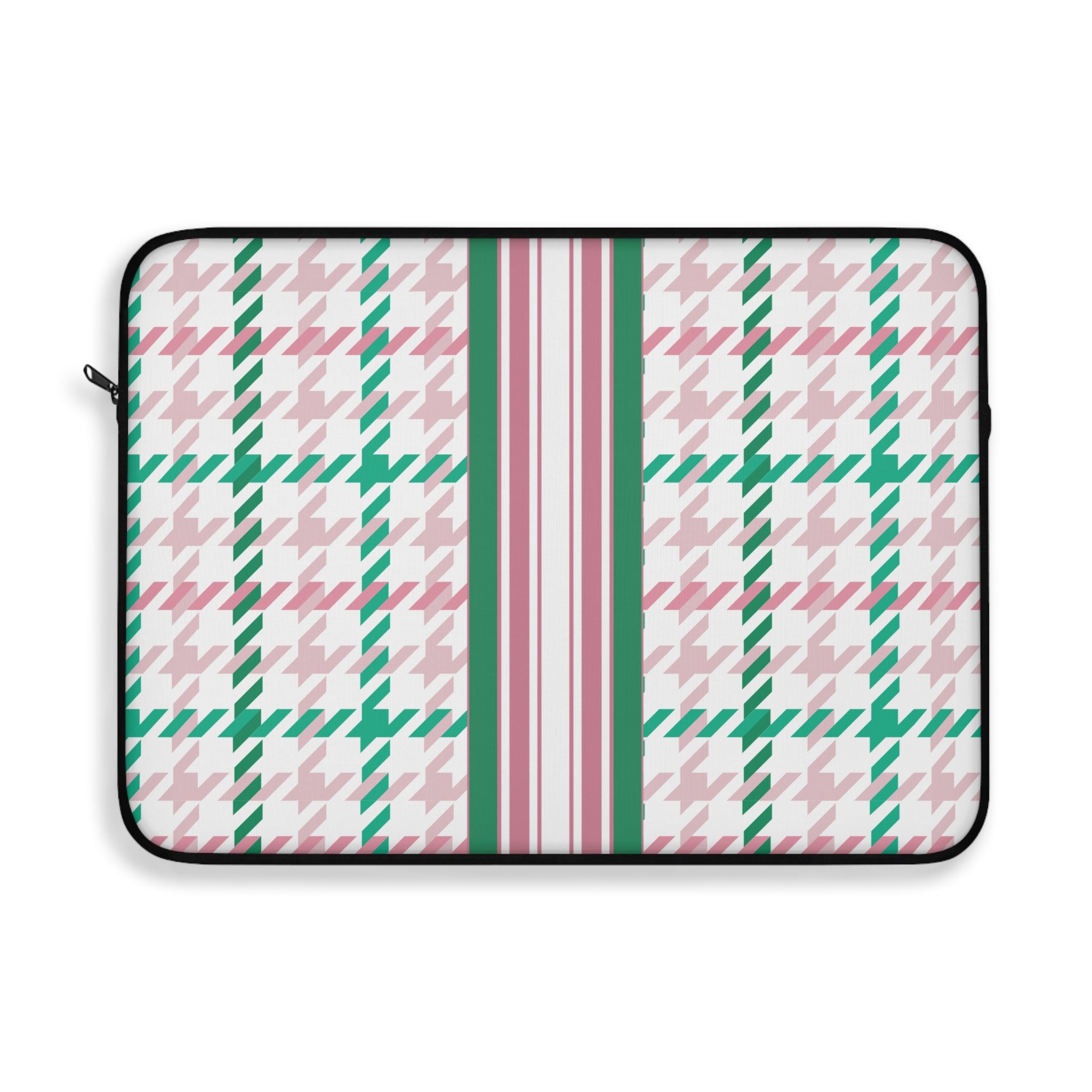 Houndstooth & Stripes Slim Protective Laptop Sleeve — Available in 12", 13", 15"