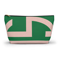Signia Block Accessory Pouch, Green & Blush Pink