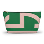 Signia Block Accessory Pouch, Green & Blush Pink