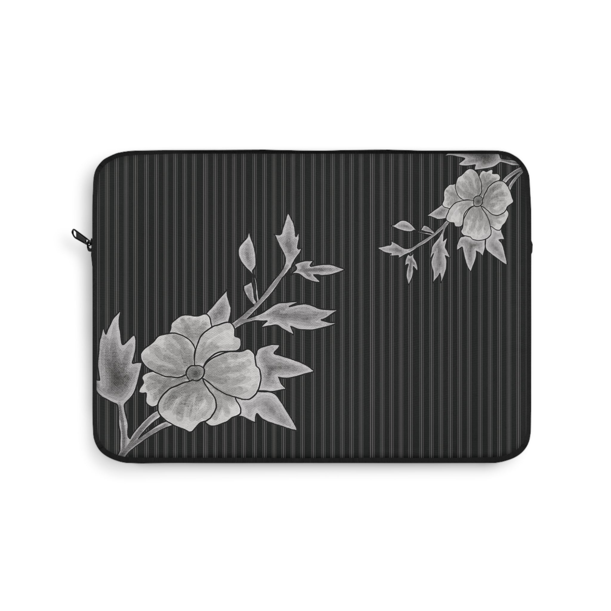 Floral Noir Slim Protective Laptop Sleeve —  Available in 12", 13", 15"