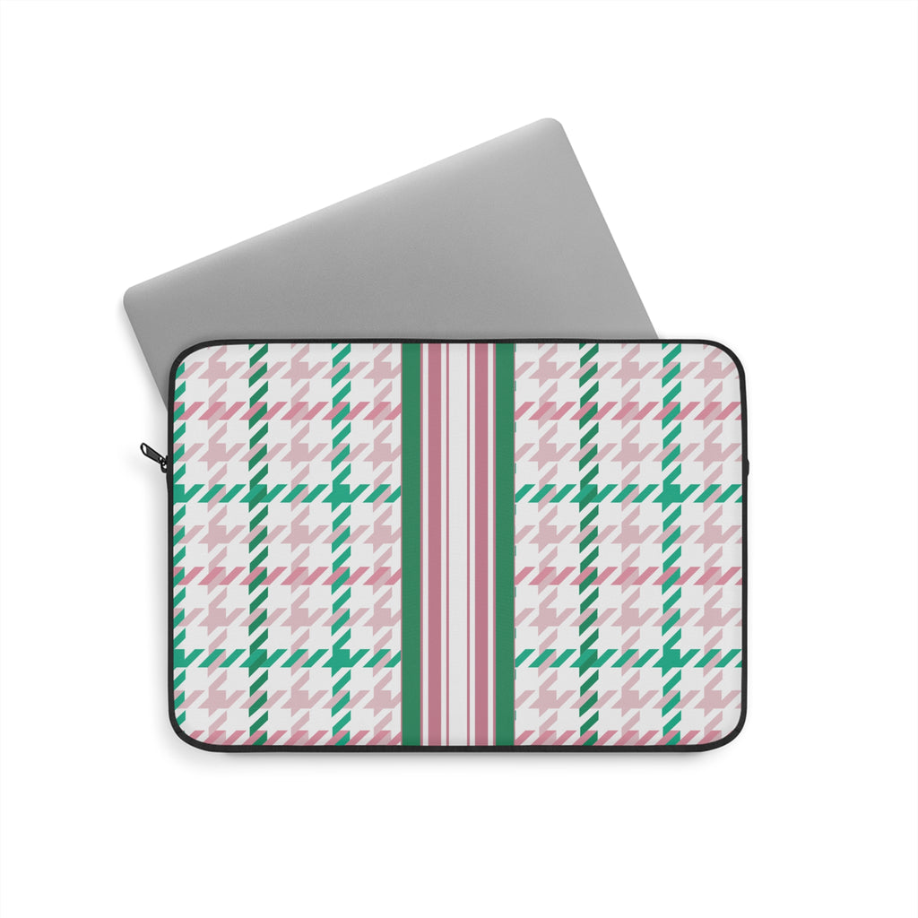 Houndstooth & Stripes Slim Protective Laptop Sleeve — Available in 12", 13", 15"