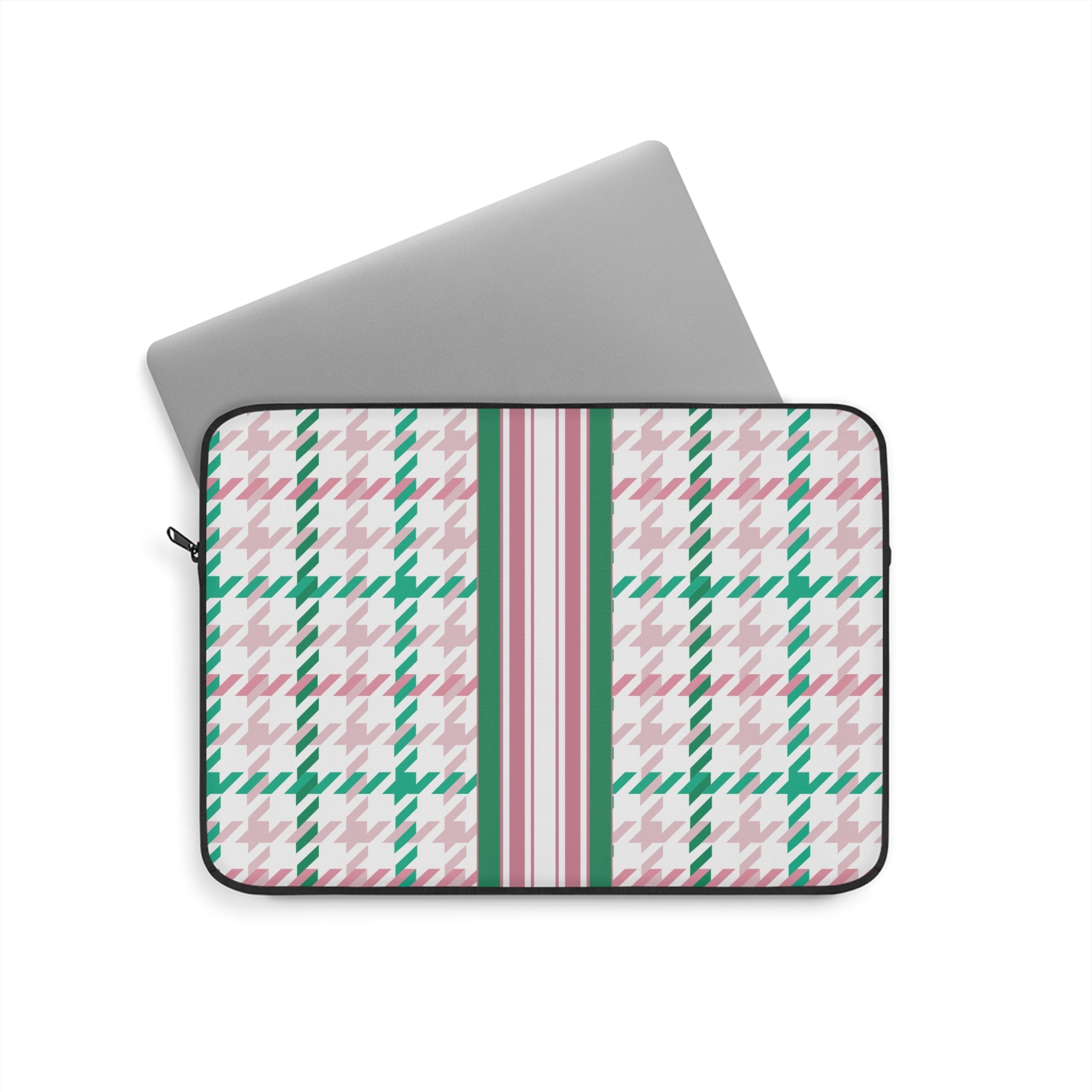 Houndstooth & Stripes Slim Protective Laptop Sleeve — Available in 12", 13", 15"
