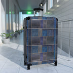 Patchwork Denim Print Hard-Shell Luggage