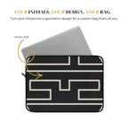 Black & Ivory Personalized Slim Padded Laptop Sleeve