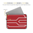 Red & White Personalized Slim Padded Laptop Sleeve