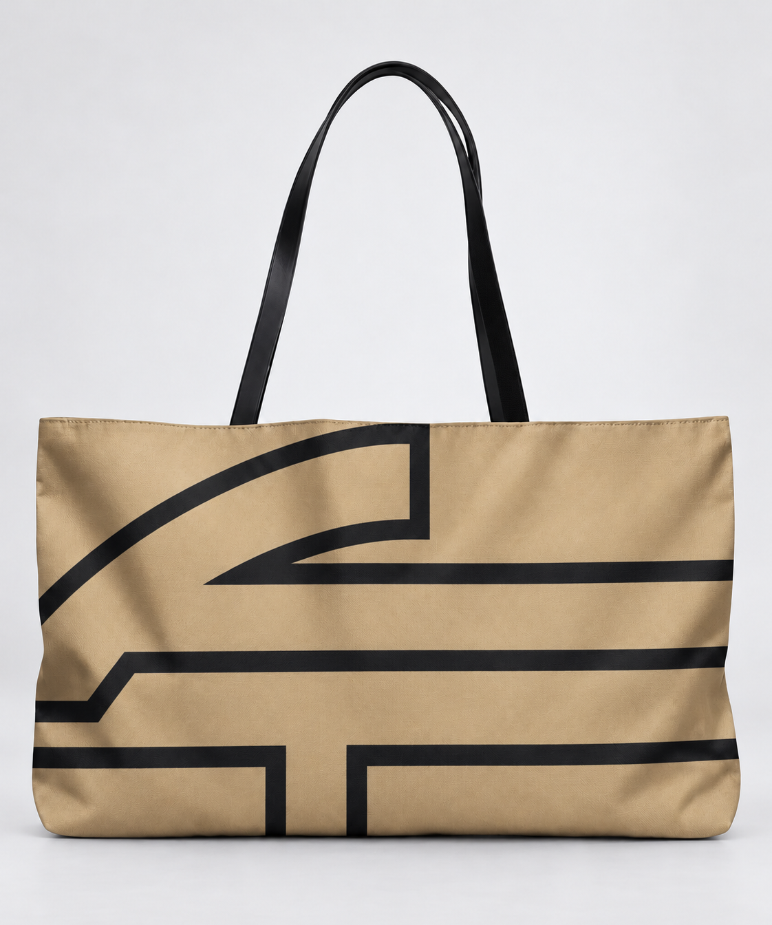 Bold Personalized Monogram Weekender Tote Bag – Natural & Black