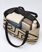 Bold Personalized Monogram Weekender Tote Bag – Natural & Black