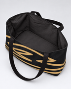 Bold Personalized Monogram Weekender Tote Bag, Black & Champagne Gold