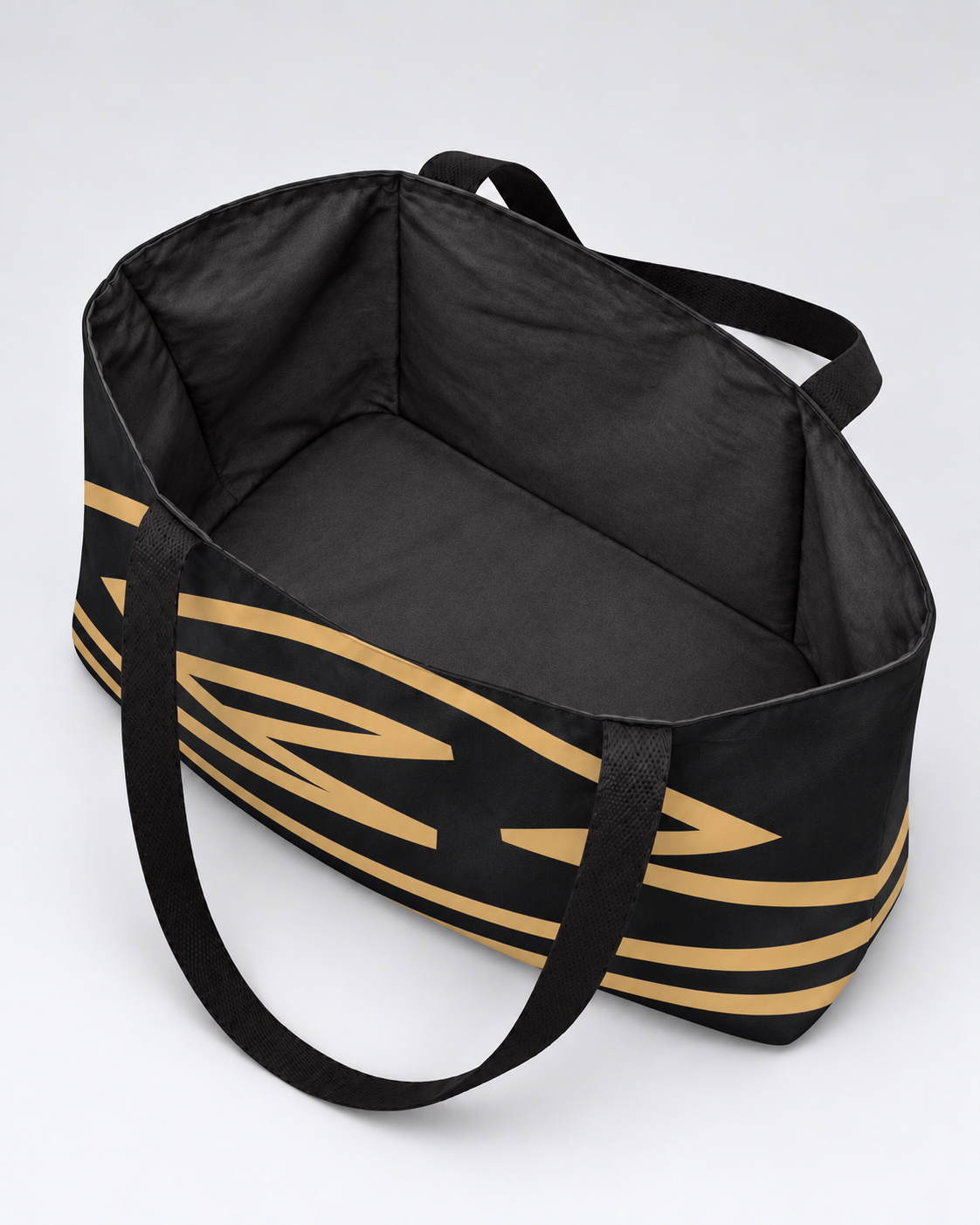 Bold Personalized Monogram Weekender Tote Bag, Black & Champagne Gold