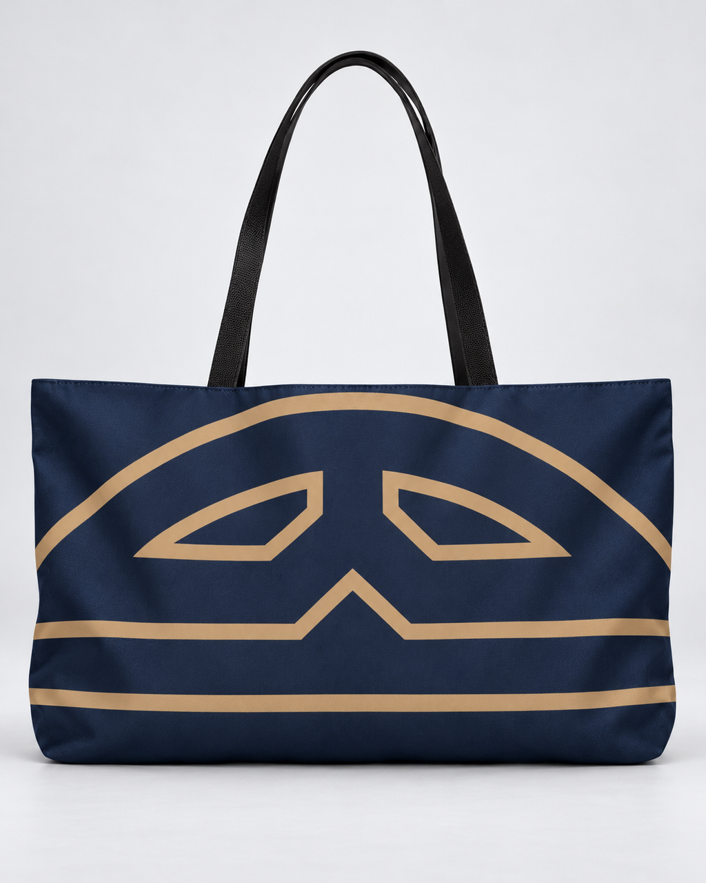 Bold Personalized Monogram Weekender Tote Bag – Navy & Camel