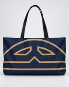 Bold Personalized Monogram Weekender Tote Bag – Navy & Camel