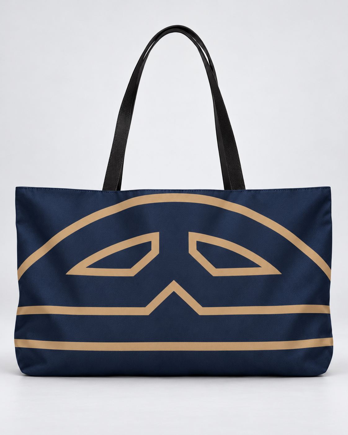 Bold Personalized Monogram Weekender Tote Bag – Navy & Camel