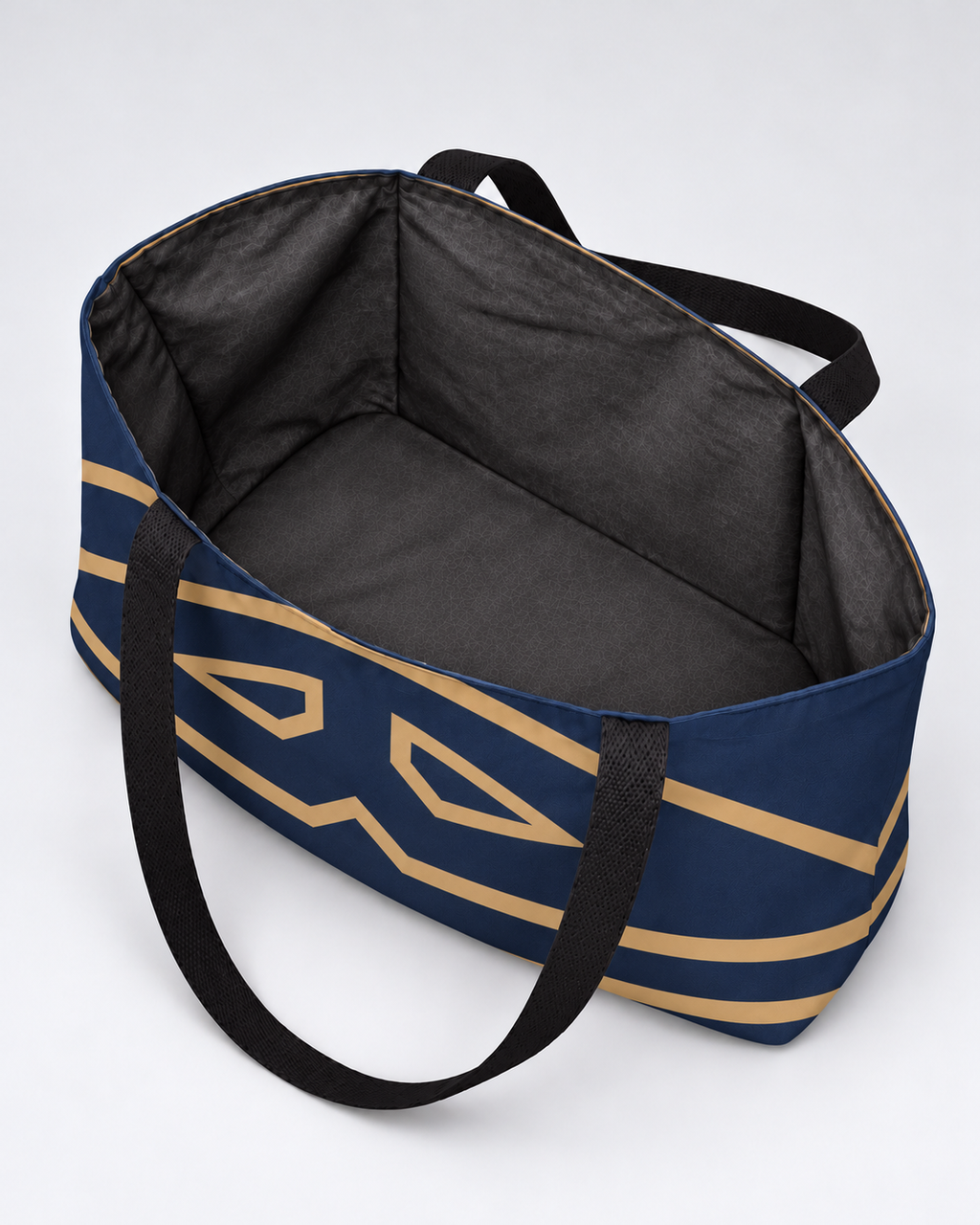 Bold Personalized Monogram Weekender Tote Bag – Navy & Camel