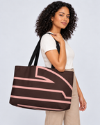 Bold Personalized Monogram Weekender Tote Bag – Chocolate & Blush