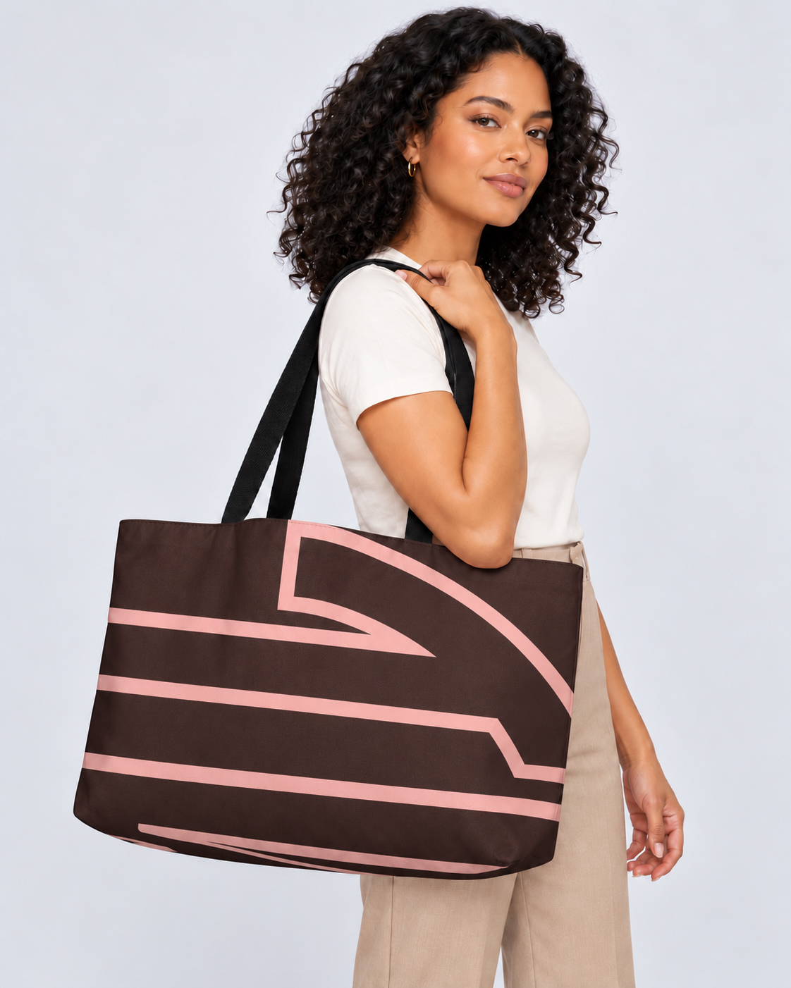 Bold Personalized Monogram Weekender Tote Bag – Chocolate & Blush