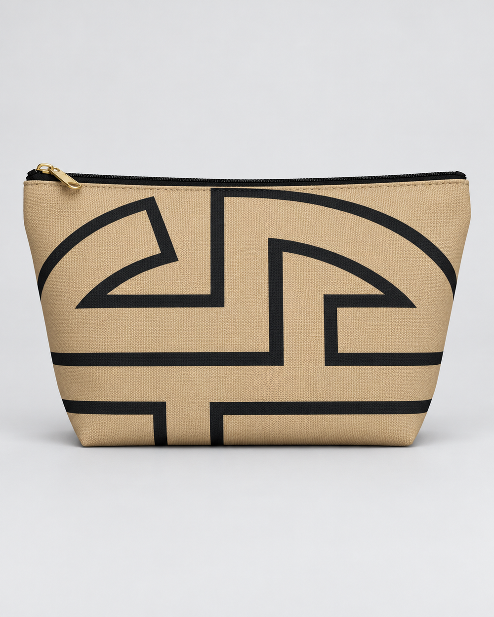 Bold Personalized Monogram Accessory Cosmetic Pouch – Natural & Black
