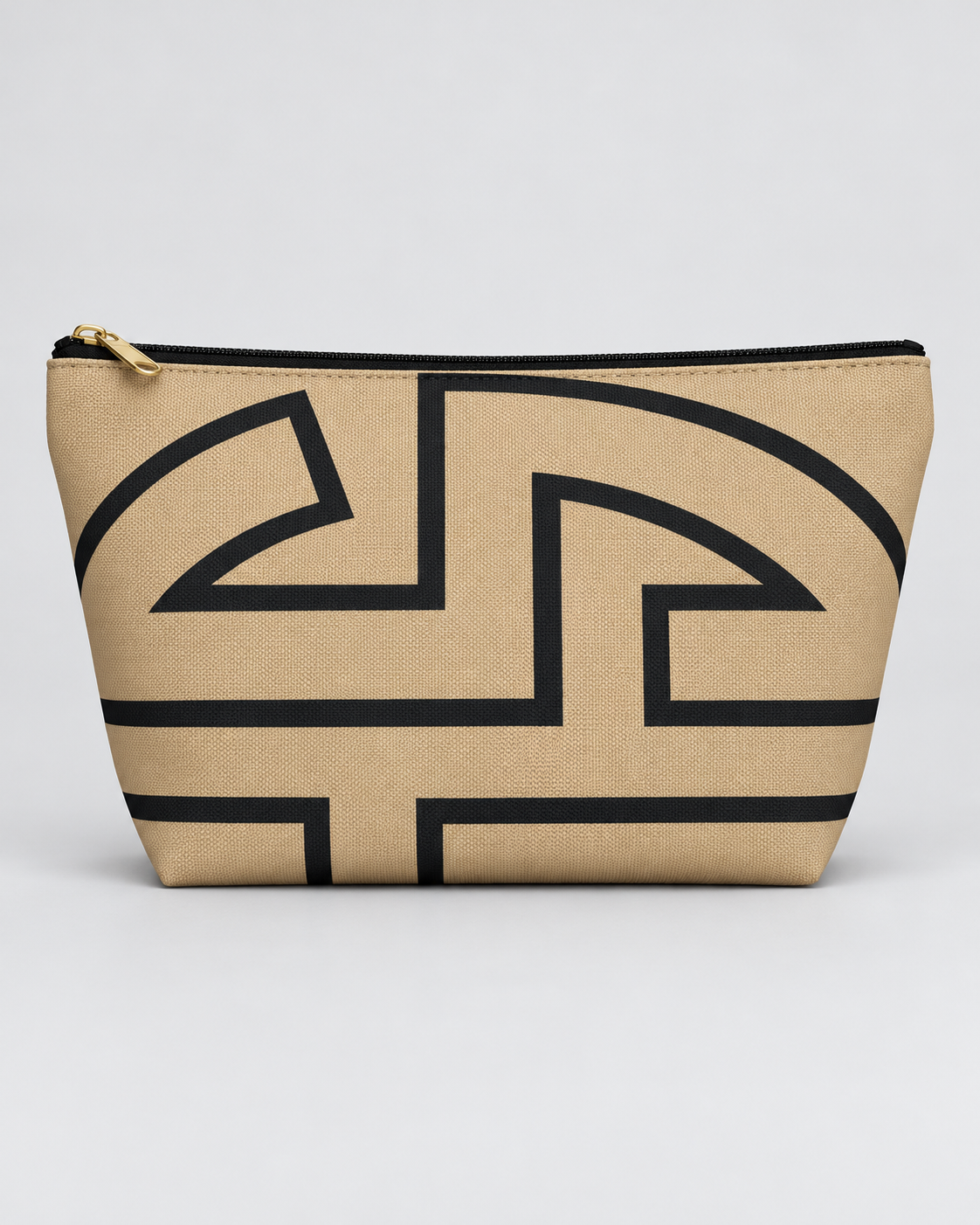 Bold Personalized Monogram Accessory Cosmetic Pouch – Natural & Black