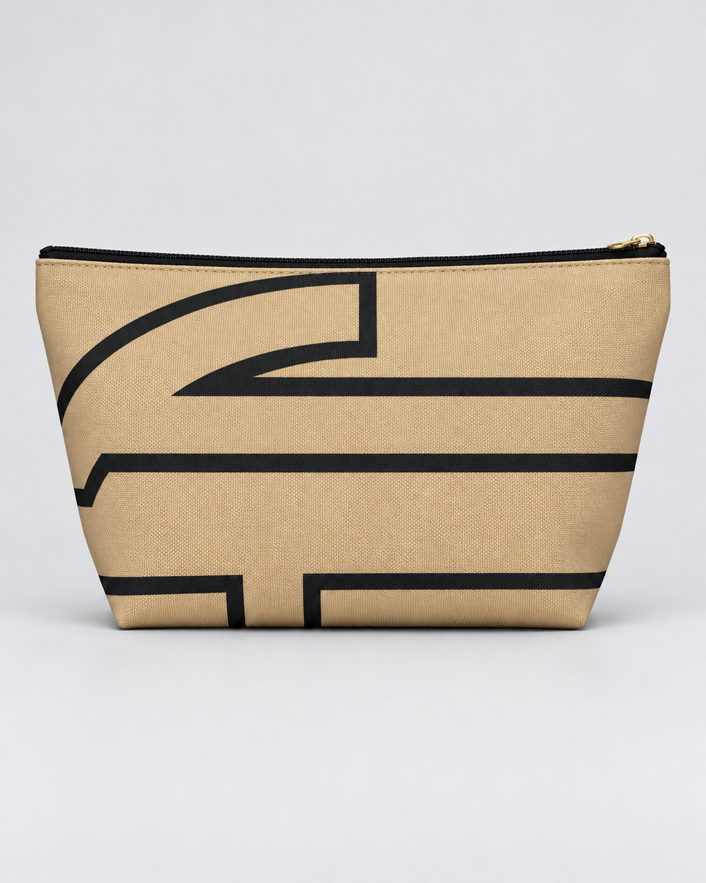 Bold Personalized Monogram Accessory Cosmetic Pouch – Natural & Black