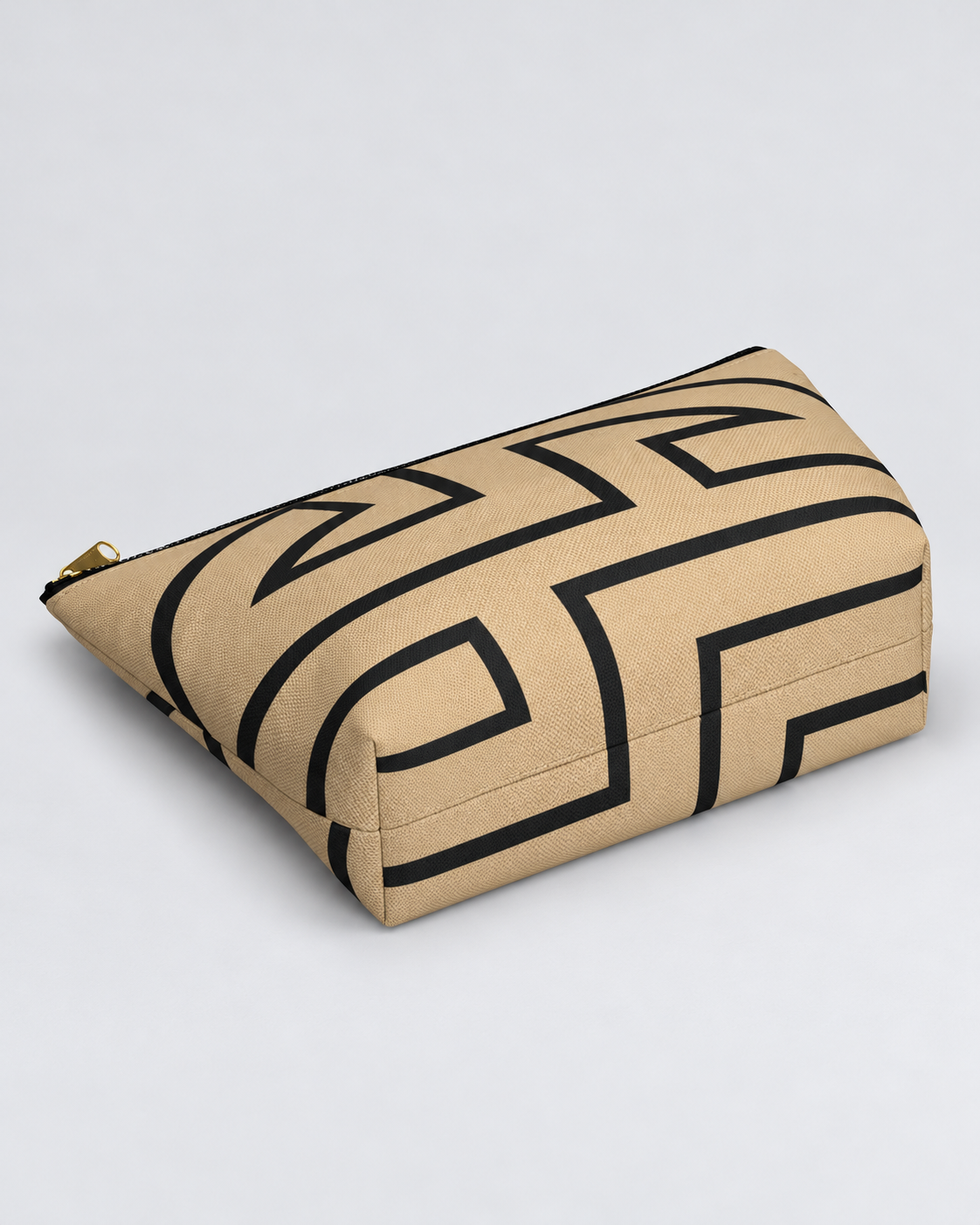 Bold Personalized Monogram Accessory Cosmetic Pouch – Natural & Black