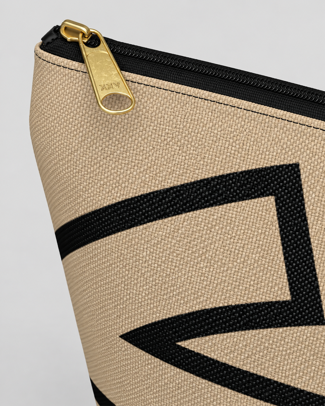 Bold Personalized Monogram Accessory Cosmetic Pouch – Natural & Black